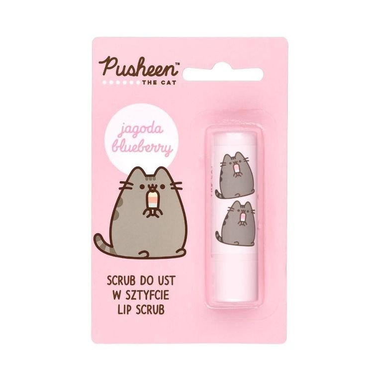 Pusheen, Lip Scrub, peeling do ust w sztyfcie, Blueberry, 3.8g