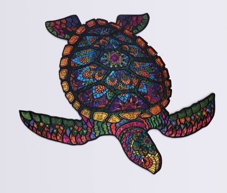 PuzzleOK, Długowieczny żółw, puzzle drewniane, eko, A4, 68 elementów