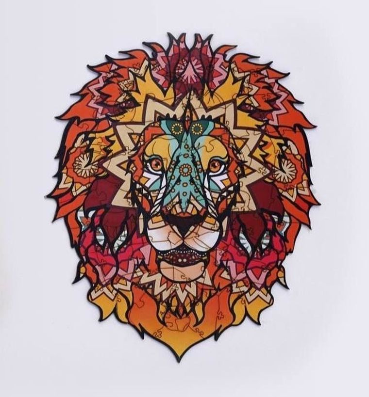 PuzzleOK, Lew afrykański, puzzle drewniane, eko, A4, 64 elementy