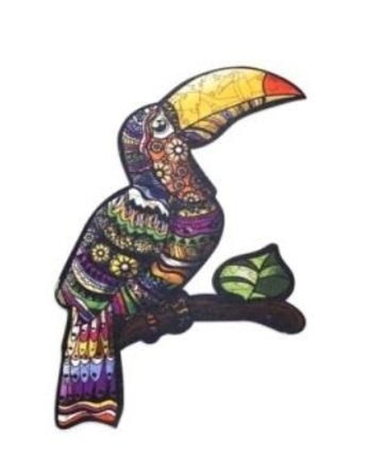 PuzzleOK, Tropikalny tukan, puzzle drewniane, eko, A4, 60 elementów
