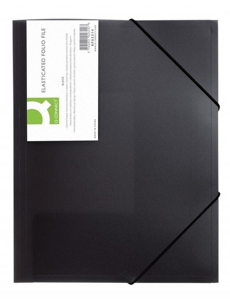 Q-connect, teczka z gumką, A4, czarna, 1 szt.