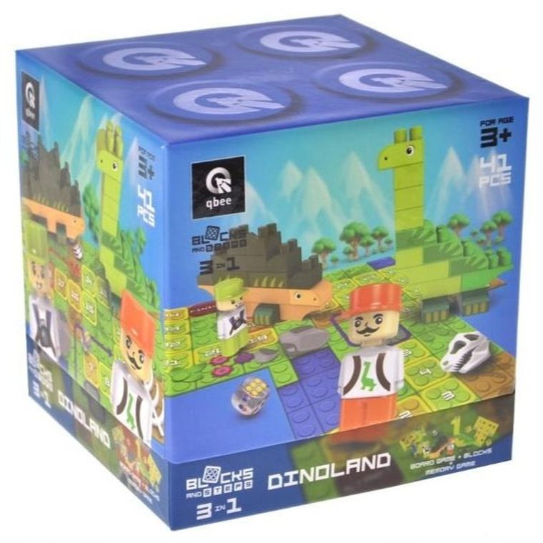 Qbee, Block&Steps, Kraina dinozaurów, klocki konstrukcyjne, 37 elementów
