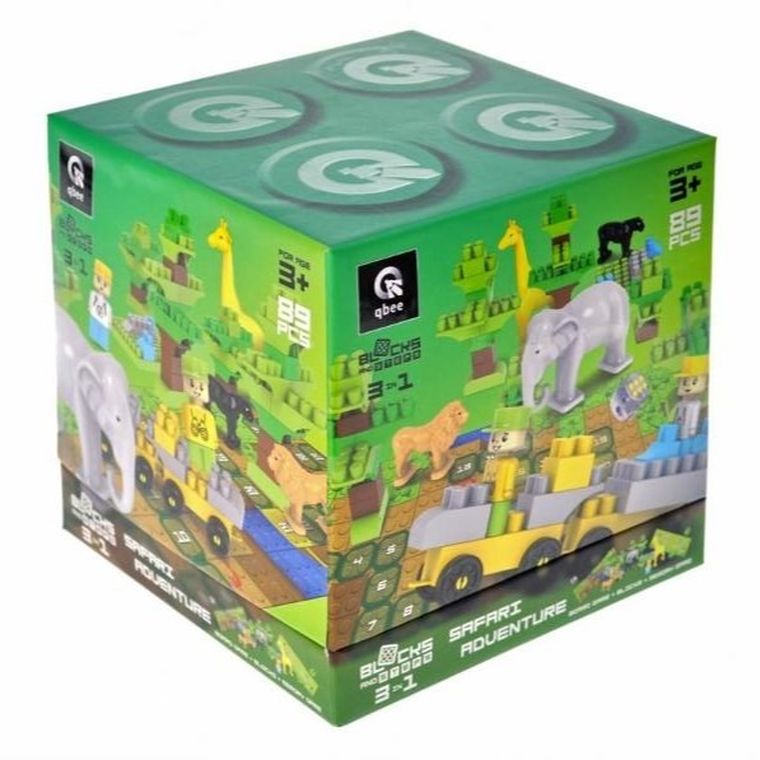 Qbee, Block&Steps, Przygody na Safari, klocki konstrukcyjne, 89 elementów