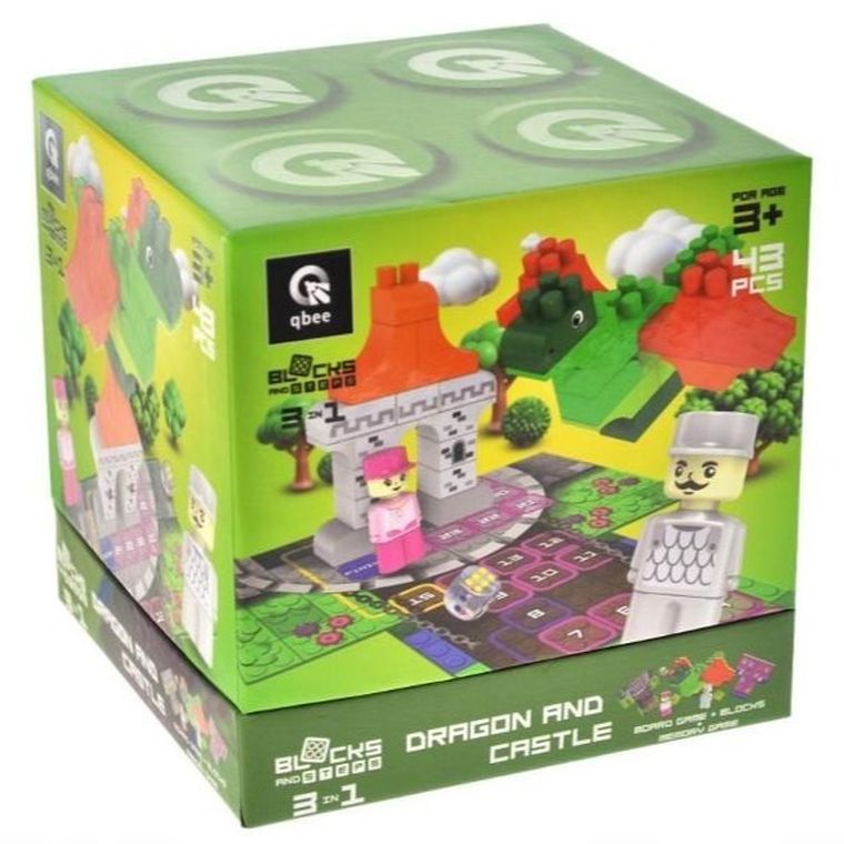 Qbee, Block&Steps, Smok i zamek, klocki konstrukcyjne, 39 elementów