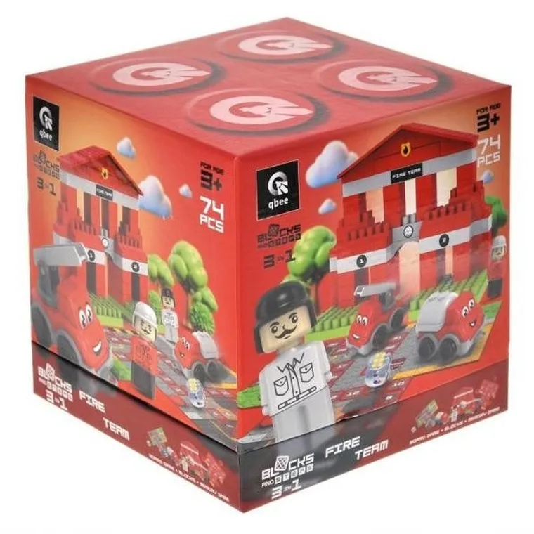 Qbee, Block&Steps, Straż pożarna, klocki konstrukcyjne, 44 elementy