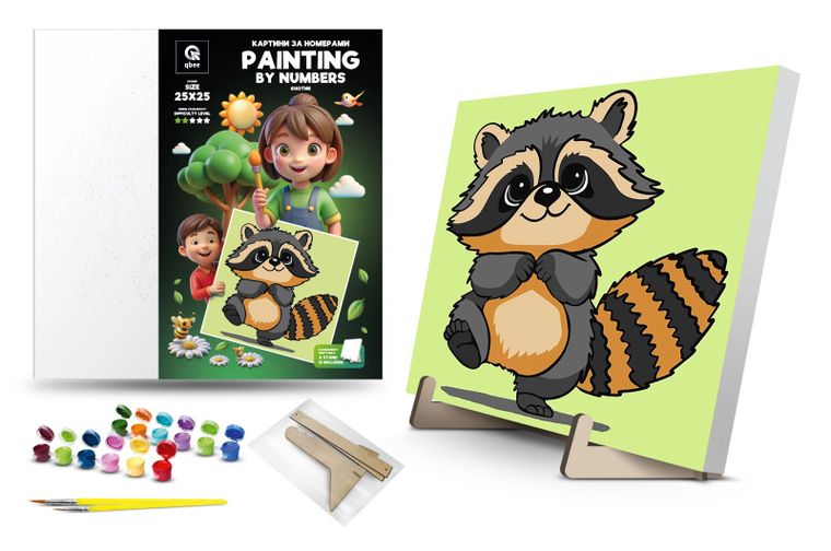 Qbee, malowanie po numerach, Enotik, 25-25 cm