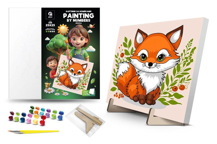 Qbee, malowanie po numerach, Łysychka, 25-25 cm