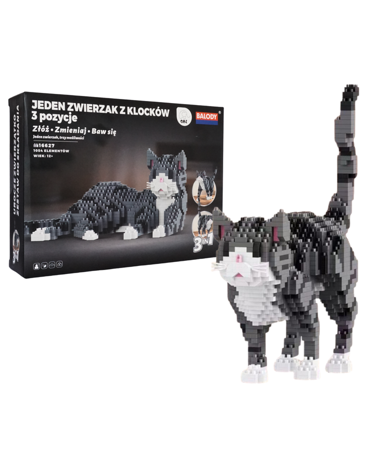 QBI, Kot 3w1, klocki konstrukcyjne, 1054 elementów