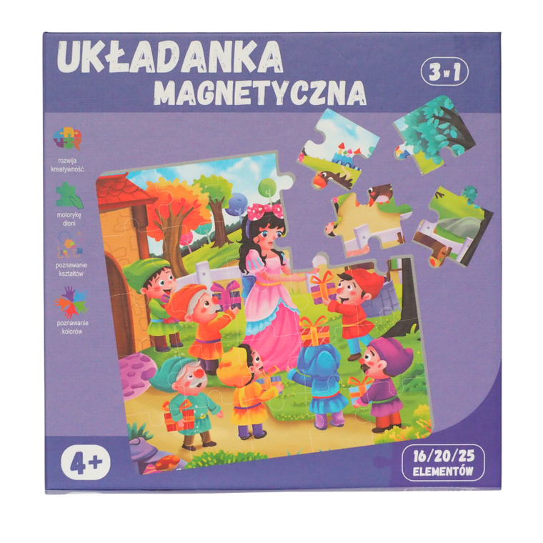 QBI, księżniczki, puzzle magnetyczne, 16+20+25 elementów