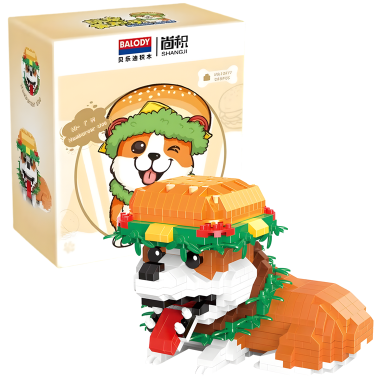 QBI, Pies Hamburger, klocki konstrukcyjne, 873 elementy