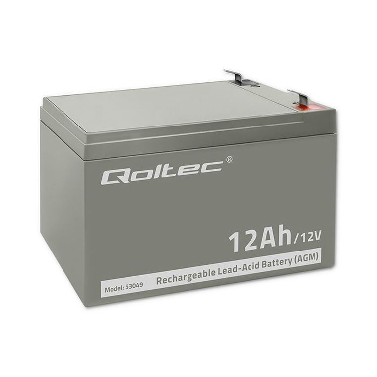 Qoltec, akumulator AGM, 12V, 12AH