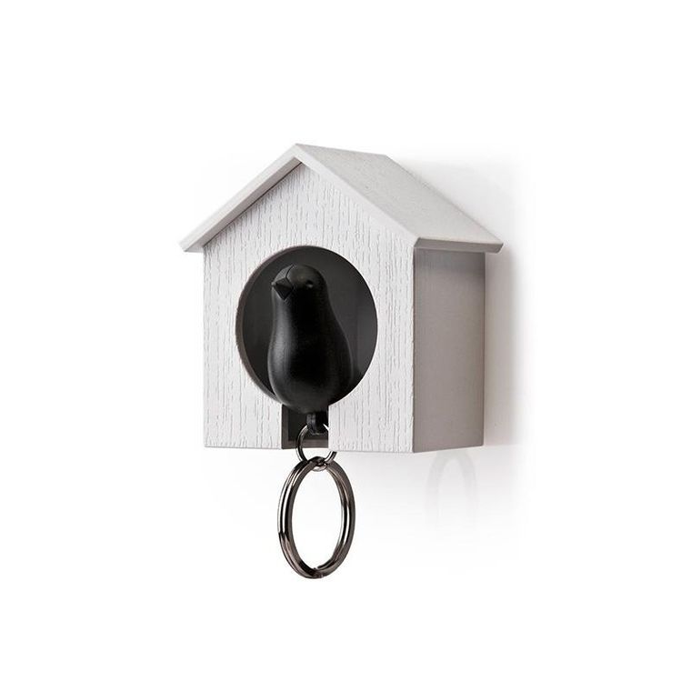 Qualy, Budka, wieszak na klucze, biało-czarny, 10091 WH-BK