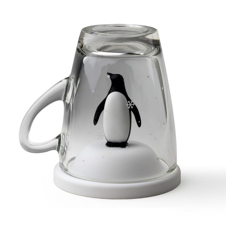Qualy, kubek z pokrywką, pingwin, 10432-WH-BK