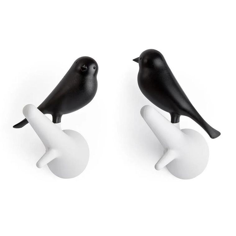 Qualy, Ptaki, wieszak, czarno-biały, 10067-WH-BK