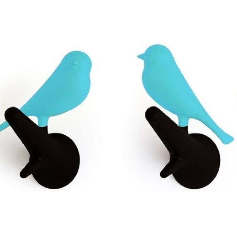 Qualy, Ptaki, wieszaki, niebiesko-czarne, 10067-BK-BU