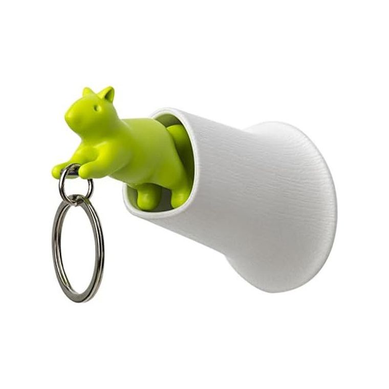 Qualy, Squirrel, wieszak na klucze z brelokiem, white-green