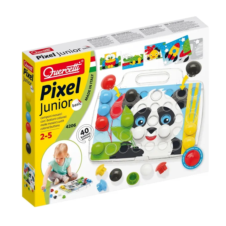 Quercetti, Pixel junior basic, mozaika, 40 elementów