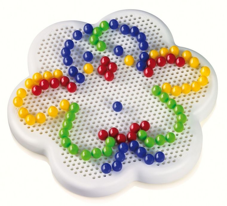 Quercetti, Zestaw kreatywny, Mozaika Fantacolor Daisy Basic, Wróbelek, 60 elementów, Ø-15