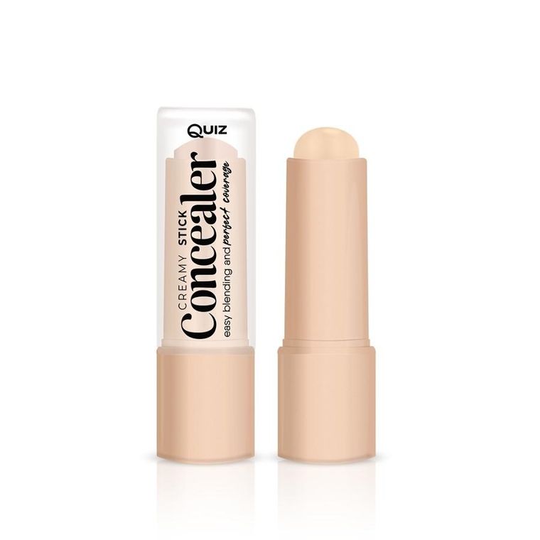 Quiz Cosmetics, Creamy Stick Concealer, korektor na niedoskonałości wzbogacony mieszanką olei i witaminą E, N°02, 5 ml