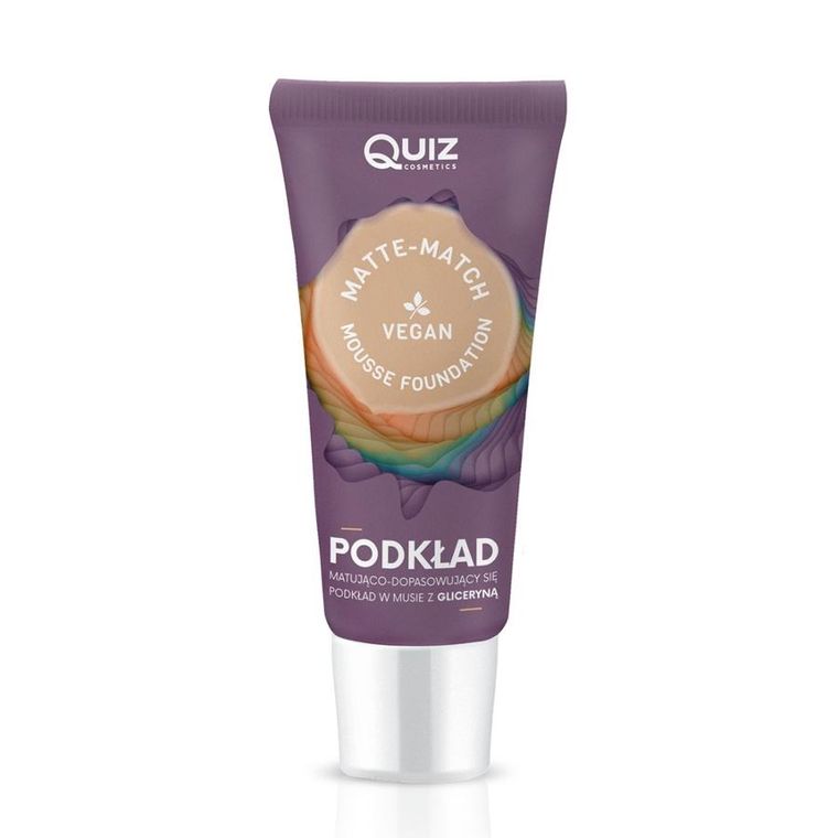 Quiz Cosmetics, Matte-Match Mousse Foundation, lekki podkład o konsystencji musu, N°01 Natural, 30 ml