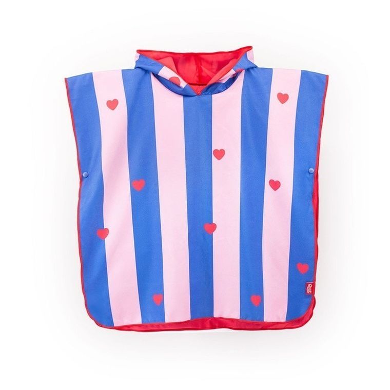 Quut, dwustronne poncho kąpielowe dla dzieci, Cherry Red