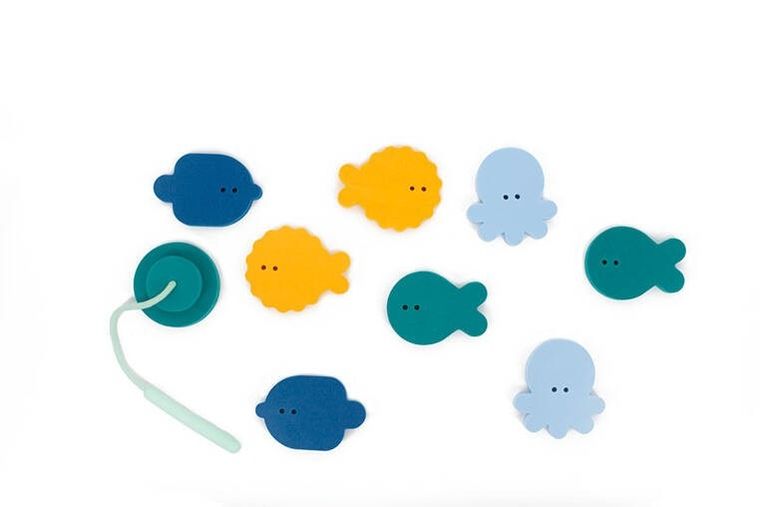 Quut, zestaw piankowych naklejek do kąpieli z wędką, deep sea