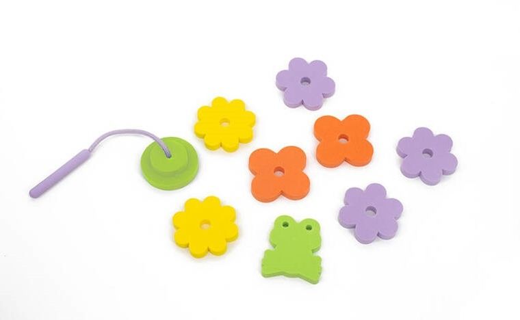 Quut, zestaw piankowych naklejek do kąpieli z wędką, frog pond