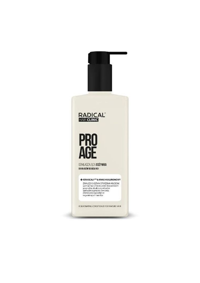 Radical, Hair Clinic Pro Age, odżywka odmładzająca do włosów dojrzałych, kerascalp & kwas hialuronowy, 200 ml
