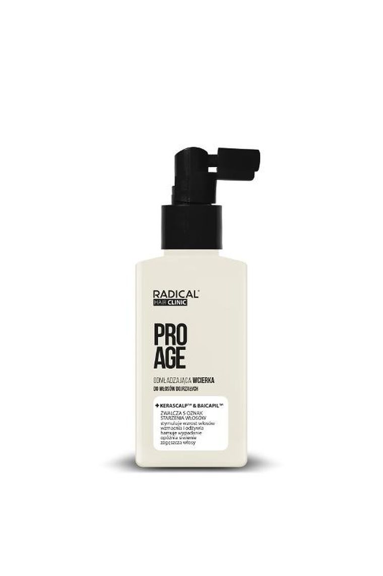Radical, Hair Clinic Pro Age, wcierka odmładzająca do włosów dojrzałych, kerascalptm & baicapiltm, 100 ml