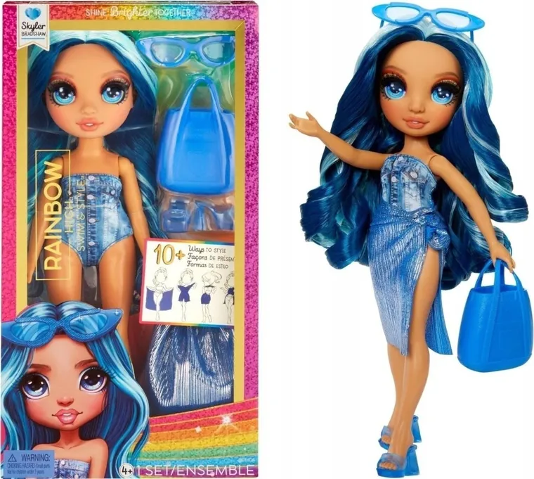 Rainbow High, Swim & Style Fashion Doll, Skyler, lalka modowa