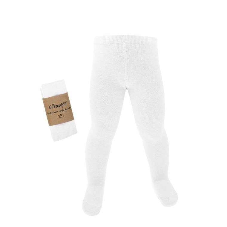 Rajstopy dziecięce, bambusowe, białe, Nicol