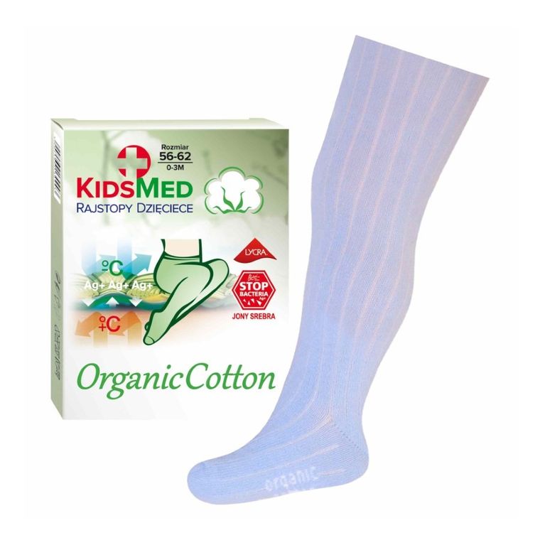 Rajstopy dziecięce, bawełna organiczna, niebieskie, KidsMed