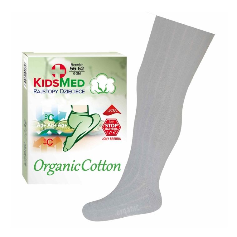 Rajstopy dziecięce, bawełna organiczna, szare, Milusie