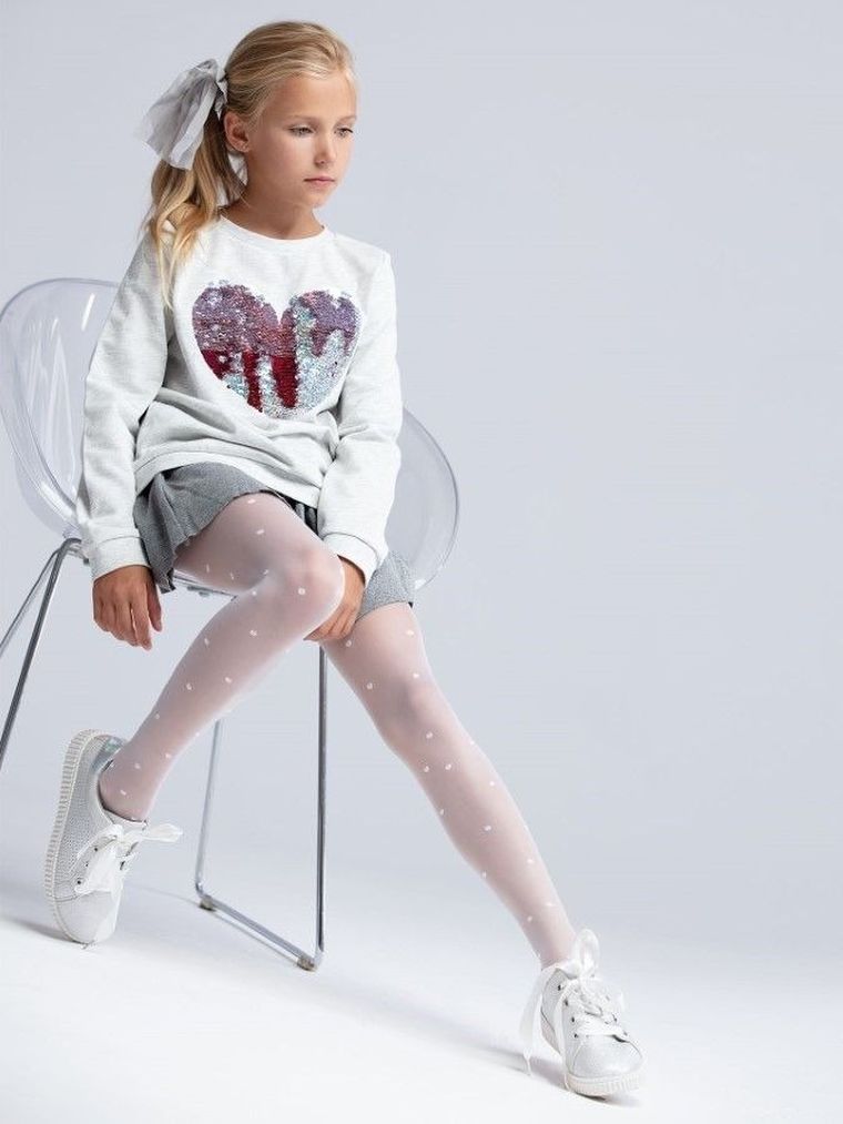 Rajstopy dziewczęce, białe, 20 DEN, Yoclub