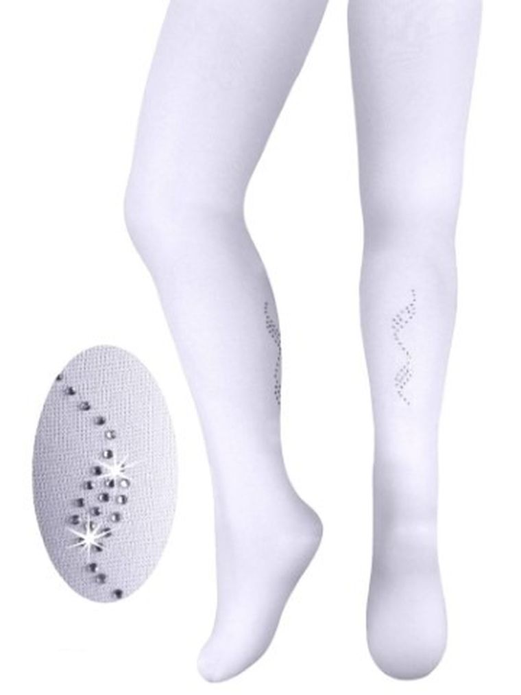 Rajstopy dziewczęce, białe, mikrofibra, Milusie