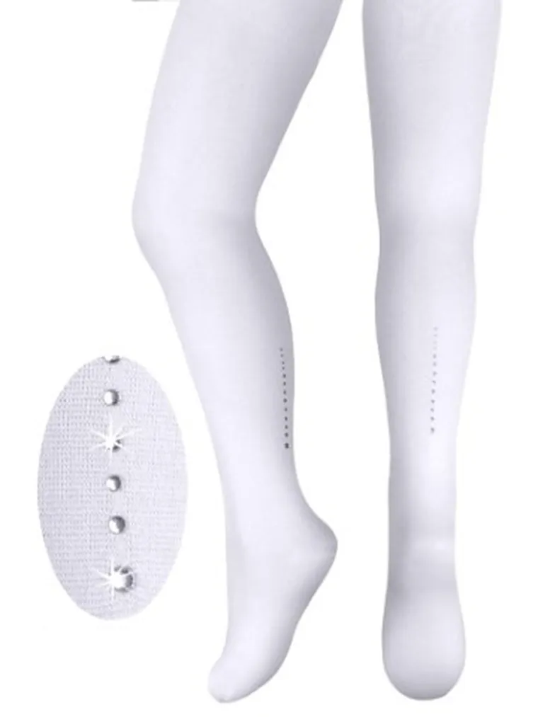 Rajstopy dziewczęce, białe, mikrofibra, Milusie