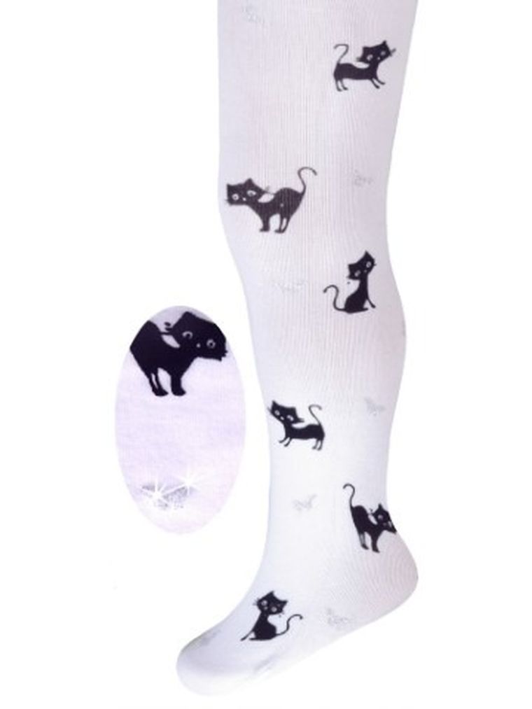 Rajstopy dziewczęce, białe, mikrofibra, Milusie