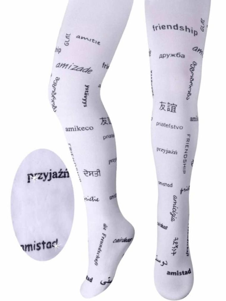 Rajstopy dziewczęce, białe, mikrofibra, Milusie