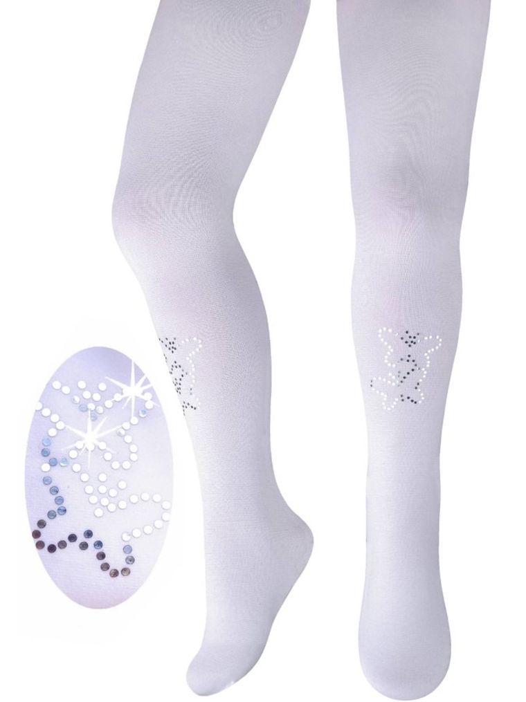 Rajstopy dziewczęce, białe, mikrofibra, Milusie