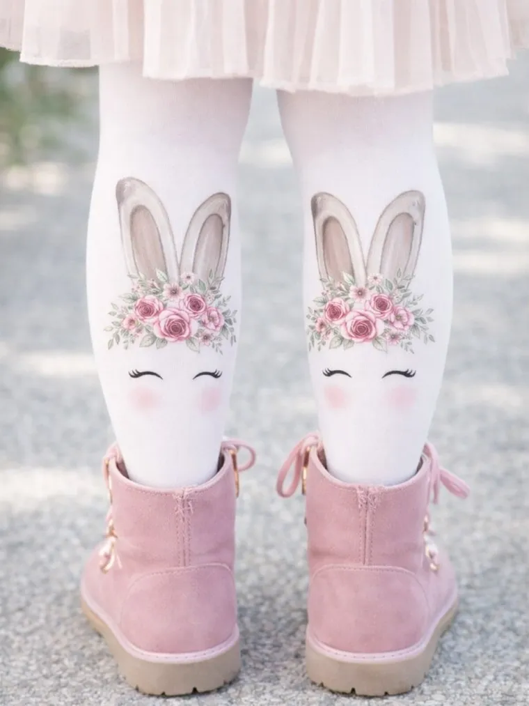 Rajstopy dziewczęce, białe, mikrofibra, Milusie