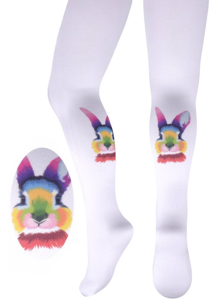 Rajstopy dziewczęce, białe, mikrofibra, Milusie