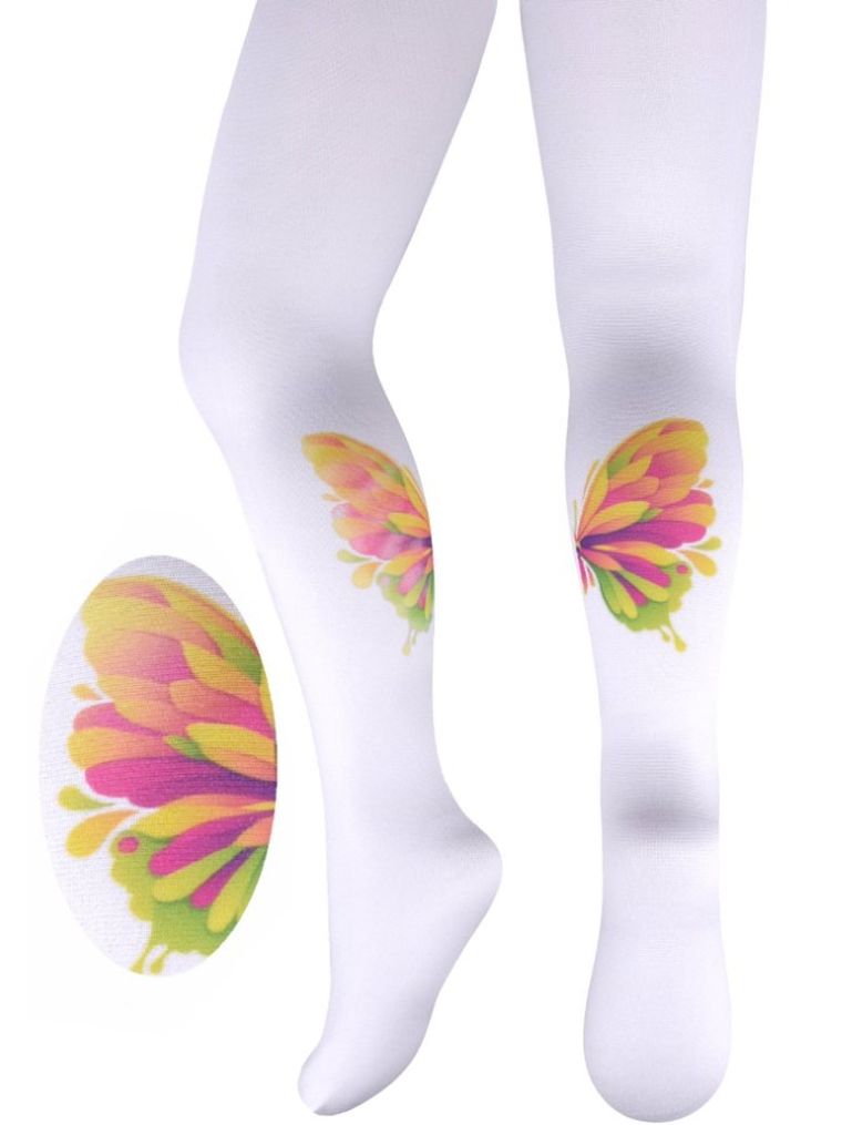 Rajstopy dziewczęce, białe, mikrofibra, Milusie