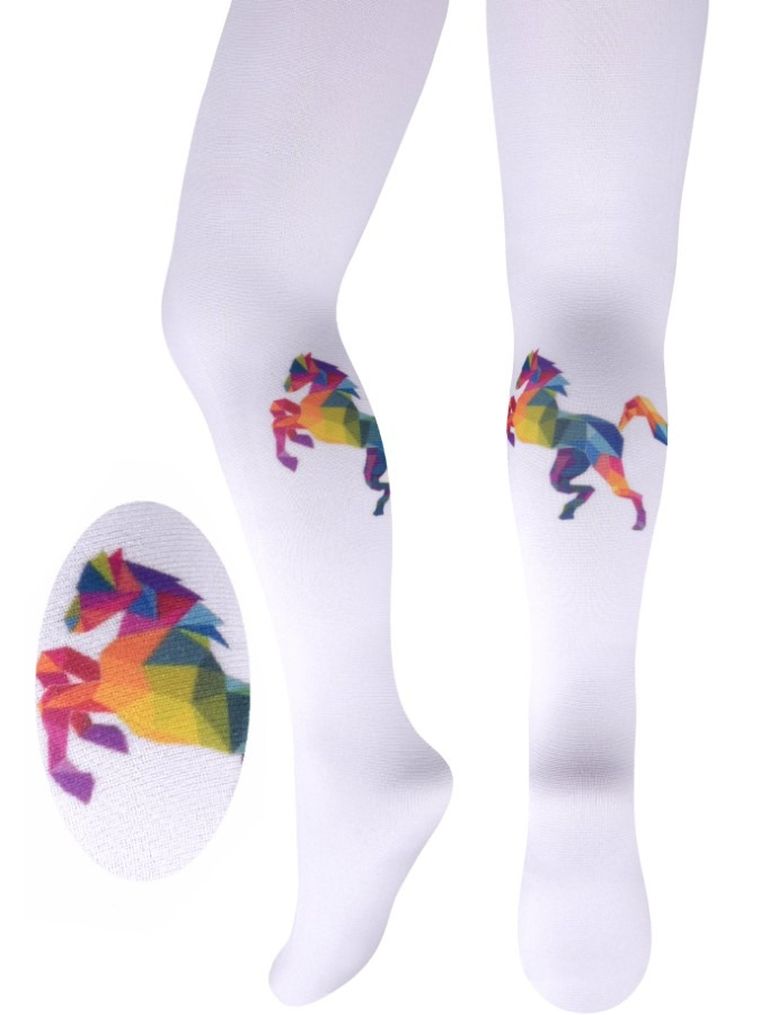 Rajstopy dziewczęce, białe, mikrofibra, Milusie