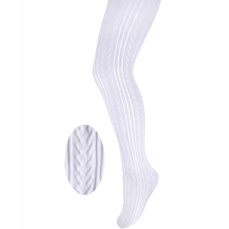 Rajstopy dziewczęce, białe, mikrofibra, Milusie