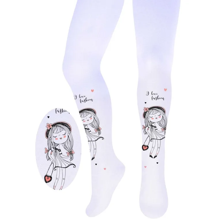 Rajstopy dziewczęce, białe, Milusie