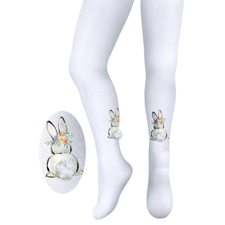 Rajstopy dziewczęce, białe, Milusie