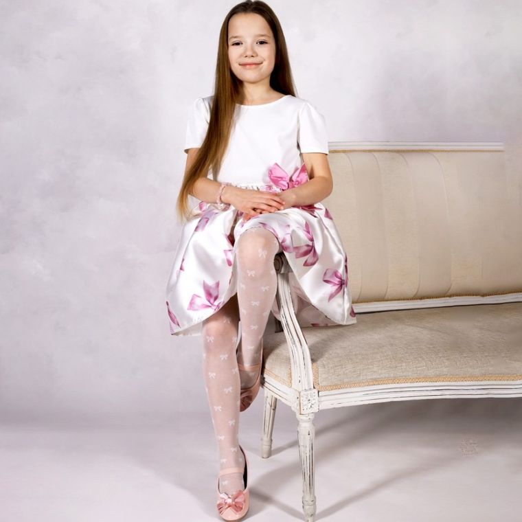 Rajstopy dziewczęce, białe, Yoclub