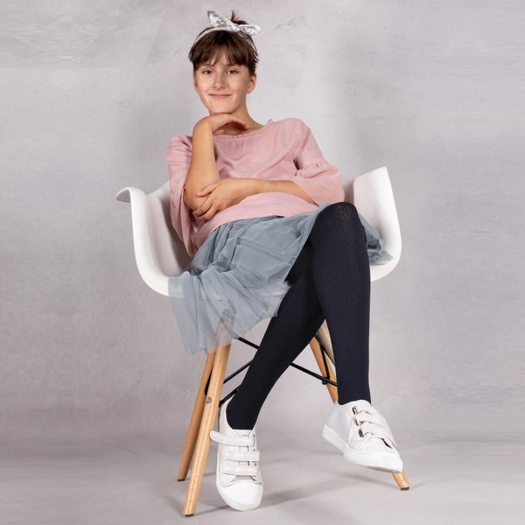 Rajstopy dziewczęce, czarne, 80 DEN, Yoclub