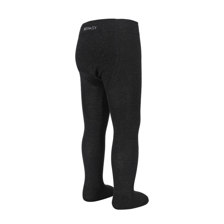 Rajstopy dziewczęce, czarne, brokatowe, Be Snazzy