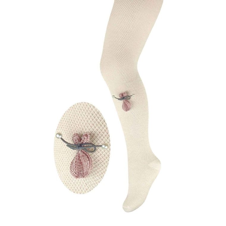 Rajstopy dziewczęce, ecru, Milusie